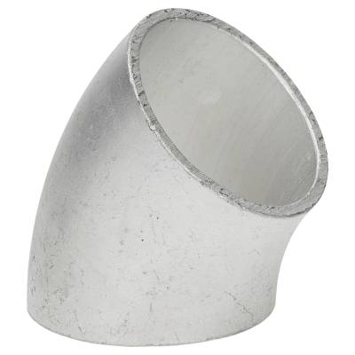 45° Alu Rohrbogen 90 x 2 mm, r=114,5 mm, BA3, ähnl. DIN 2605 , aus EN AW-6060,  AlMgSi0,5, mit glatten Enden - 0