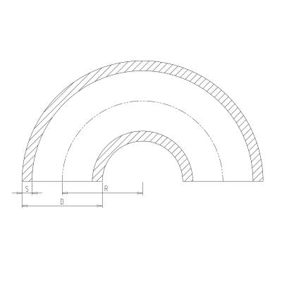 180° Alu Rohrbogen 100 x 3 mm,  r=133,5 mm ± 3,0 mm, BA3, ähnl. DIN 2605 , aus EN AW-6060,  AlMgSi0,5, mit glatten Enden - 1