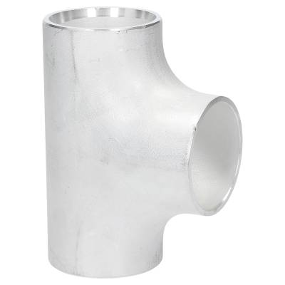 Alu T-Stück 108 x 108 x 108 x 4 mm, nahtlos, ähnl. DIN 2615 , aus EN AW-6060,  AlMgSi0,5, mit glatten Enden - 0